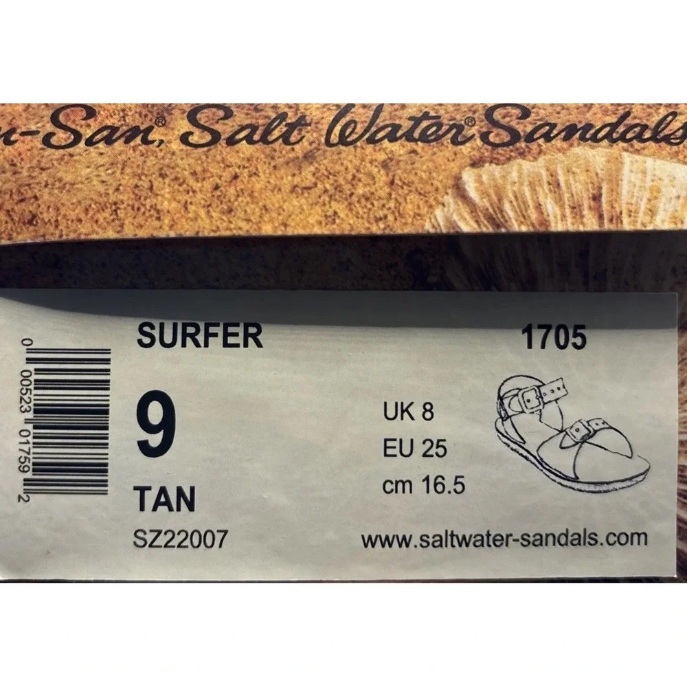 NEW SUN-SAN SALT WATER SANDALS TAN BROWN  TODDLER SIZE 9